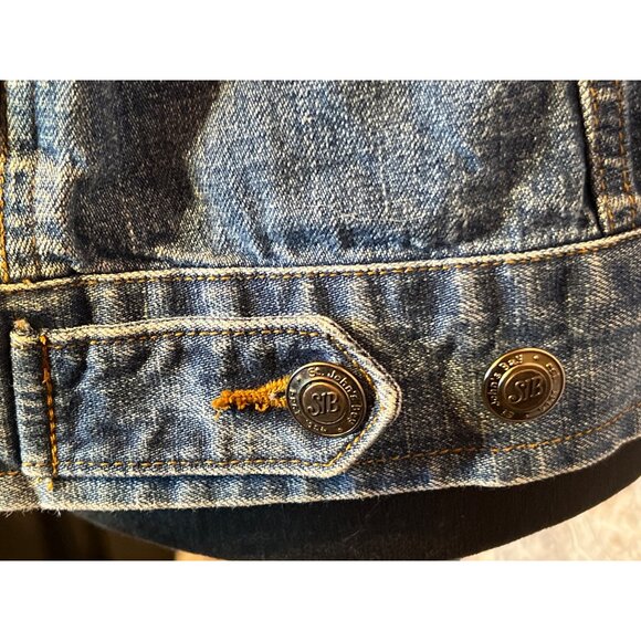St. Johns Bay Vintage Indigo Denim Vest Jacket Size M - Picture 9 of 11